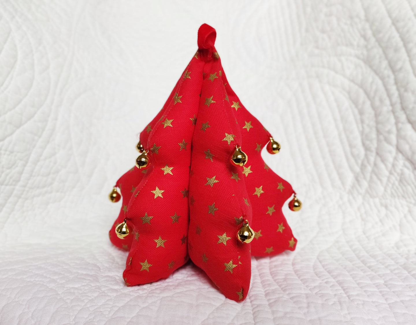 Starry Red Fabric Christmas Tree